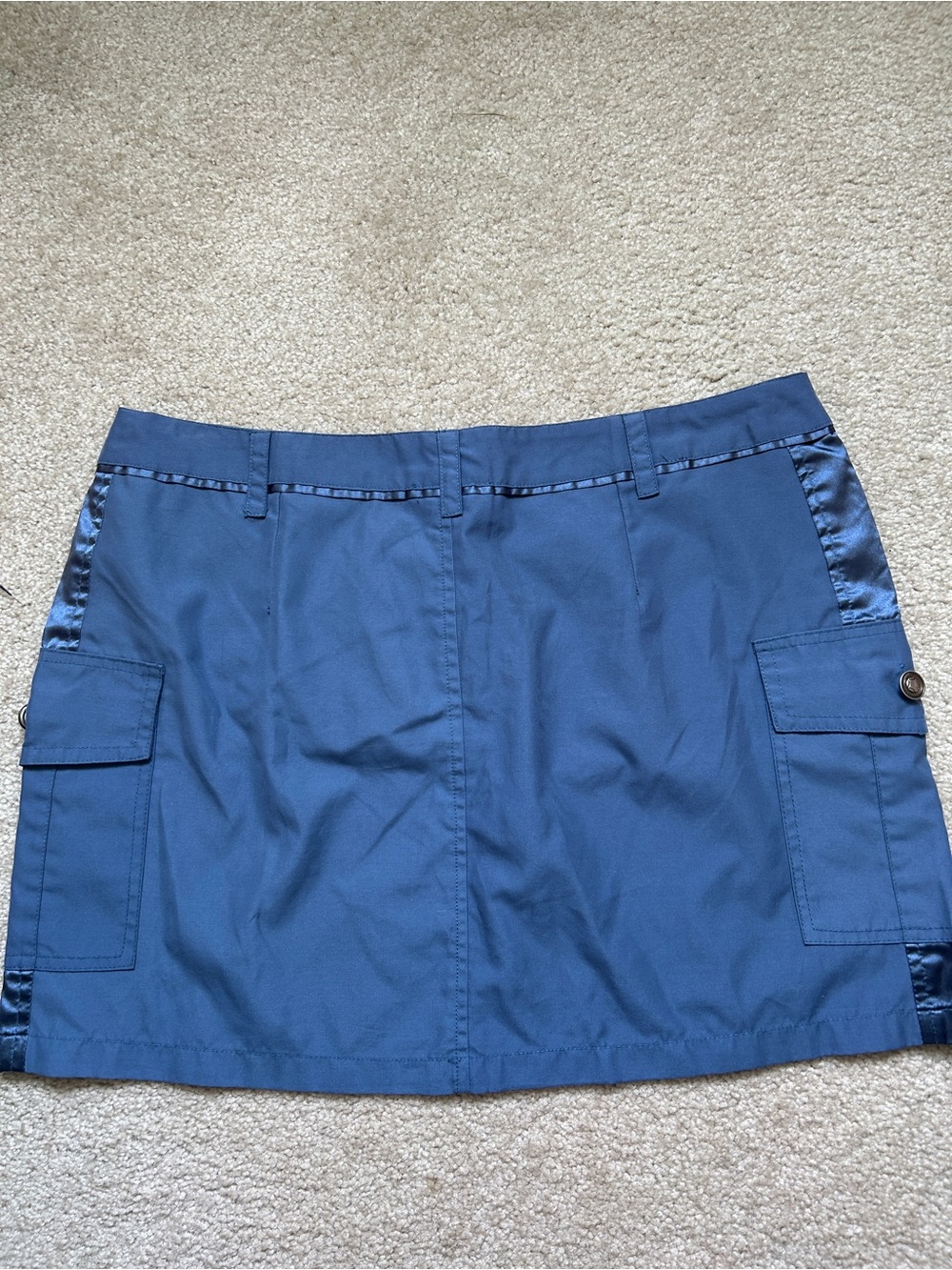 Vintage Blue Mini Skirt with Cargo Pockets